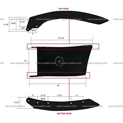 Parachoques de plástico gris oscuro – lado del conductor y del pasajero (Ajuste: 2002 – 2016 Freightliner M2 106 112 Bussiness Class)