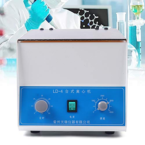 LD-4 centrífuga eléctrica de laboratorio, 4000 rpm 4 tubos x 3.4 fl oz centrífuga máquina con temporizador y control de velocidad para laboratorio