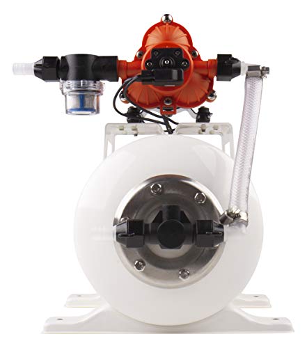 SEAFLO Bomba de presión de agua industrial de la serie 33 y sistema de tanque acumulador con enchufe de alimentación – 115 V CA, 3,3 GPM, 45 PSI, tanque de 2 galones