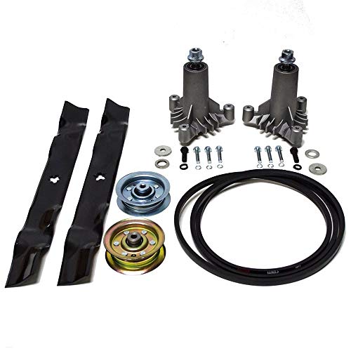 Nuevo kit de cubierta con hoja de membrana, polea, polea, eje y correa de transmisión para cortacésped con cubiertas de 48.0 in