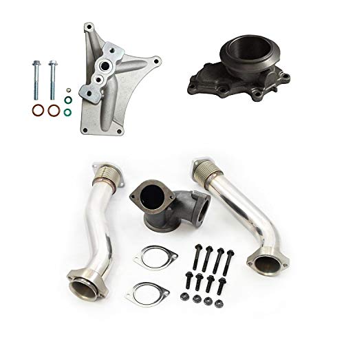 Kit de tubo de fuelle con pedestal y carcasa de escape no EBPV compatible con Ford 7.3L Powerstroke Diesel 1999.5-2003