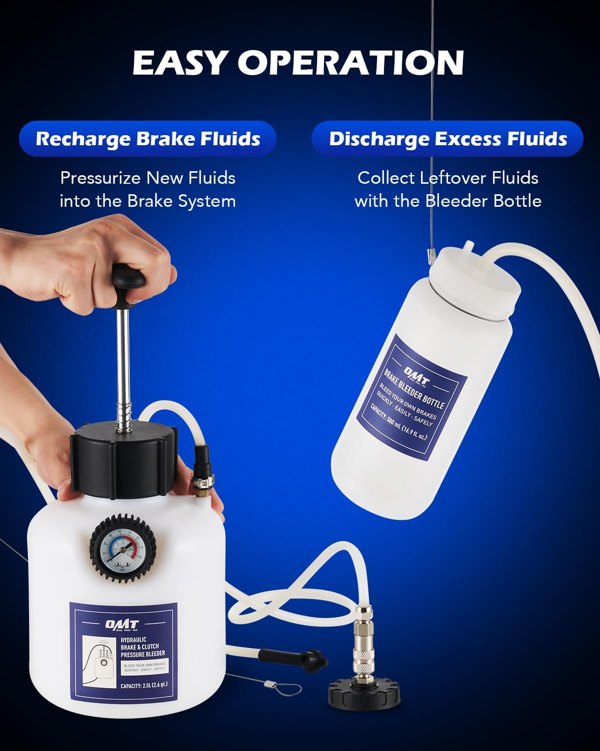 Orion Motor Tech Bomba de Líquido de Transmisión de 7.5 L, Kit de Recambio Manual ATF de 2 Galones, Bomba de Mano de Líquido de Transmisión, Bomba de Transferencia de Líquido de Transmisión