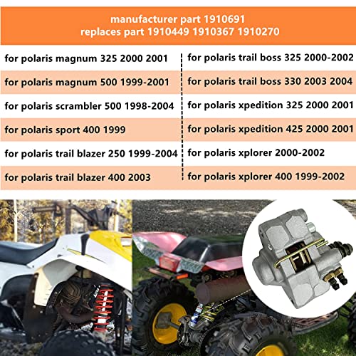 Soporte de pinza de freno trasero para Polaris Magnum 325 HDS 2000 2001 con almohadillas para orejas