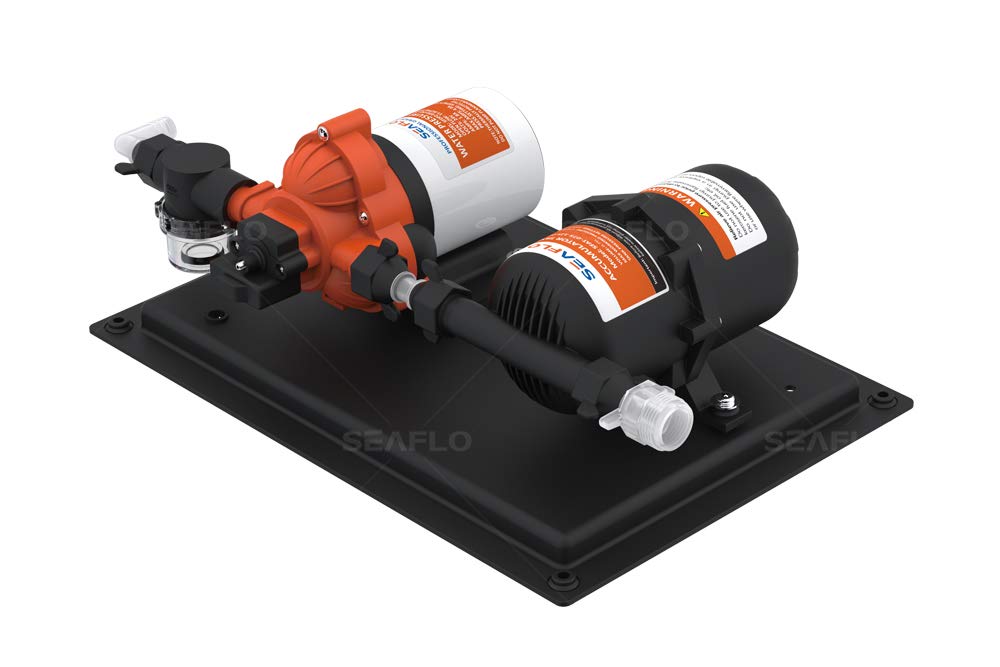 Sistema de bomba de agua y depósito de acumulador Seaflo 33 – 12 V CC, 3.0 GPM, 45 PSI, tanque de 0,2 galones
