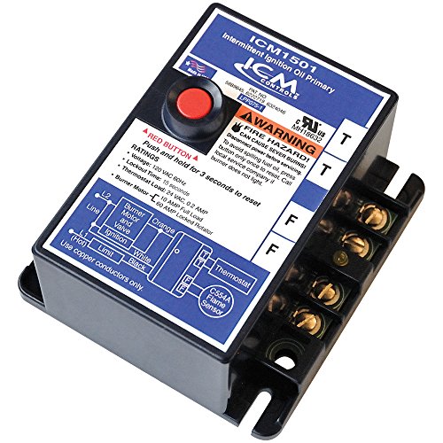 ICM Controla ICM1501 Control primario de aceite de encendido intermitente con sincronización de seguridad de 15 segundos, reemplazo para Honeywell serie R8184G