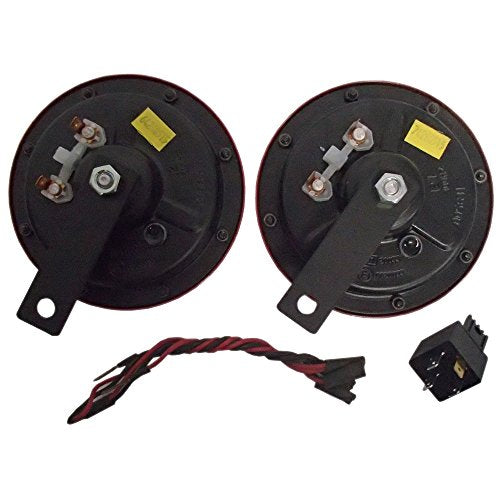 Hella 003399801 - Juego de cuerno de cuerno de doble color rojo