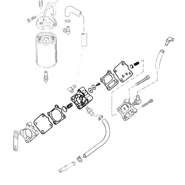 Conjunto de bomba de combustible con junta de repuesto para Mercury Mariner Optimax Pulse Outboard 200 y 225 HP w DFI DTS - 14360A69, 14360T75, 14360T77