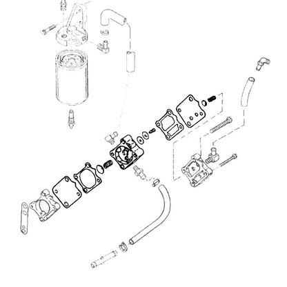 Conjunto de bomba de combustible con junta de repuesto para Mercury Mariner Optimax Pulse Outboard 200 y 225 HP w DFI DTS - 14360A69, 14360T75, 14360T77