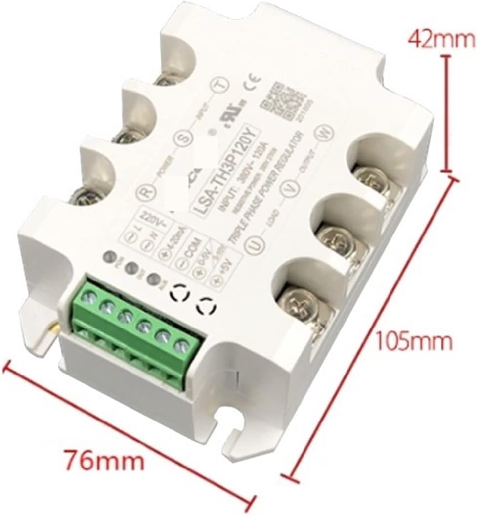BBAUER Regulador de potencia regulador de voltaje de CA trifásico, tiristor, relé de estado sólido, atenuación 15A-200A, 1 unidad (color: solo módulo, tamaño: 200 A (50 KW))