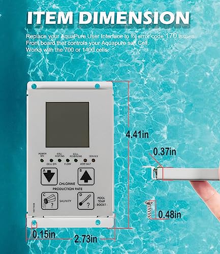 R0467400 - Placa de interfaz de usuario de Zodiac Aquapure, Jandy Purelink, Nature2 Fusion para centro de purificación de agua del zodiaco R0467400 PCB Touchpad con 4 tornillos