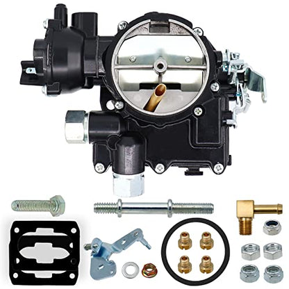 Carburador marino para carburador Mercruiser de 2 barriles para Rochester Mercarb 3.0L 4.3L 2.5L 4CYL 5.0L 5.7L motor con chorros y junta con estrangulador eléctrico y eslabón largo OEM #3310-864940A01