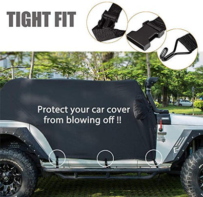 Cab Cover 8221537 Car Cover for Jeep Wrangler JK JKU JL JLU 2007-2020 4 Door - 300D Oxford Sun Shade Car Cover Door & Hard top Off
