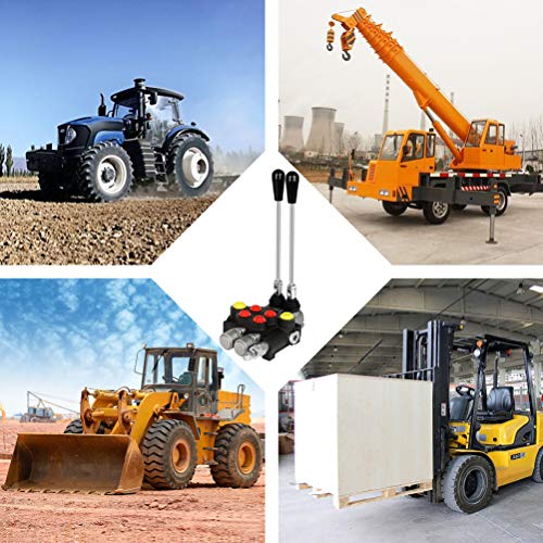 Válvula de control de flujo hidráulico 2 bobinas, 13 GPM, puertos SAE, mango de palanca de alivio ajustable, cargador de tractor central paralelo de doble acción con joystick pequeños tractores/tanques cargadores, divisores de troncos 3600 PSI