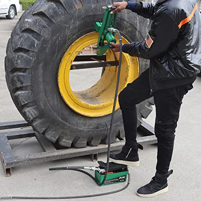 HYDRAULIC PRO Bomba hidráulica de 10,000 PSI, bomba de pie hidráulica (acción simple), bomba de pie de pisada accionada por aire, verde