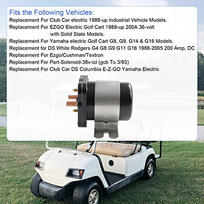 Solenoide de 36 V 4 terminales 20468G1 36 V Solenoide Interruptor de relé de repuesto para EZGO/Cushman/Textron Club Car DS Columbia Yamaha Electric para 1989 en adelante. Reemplaza 114-3611-020 586-117111 586-906