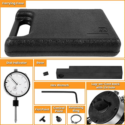 Medidor de altura y orificio de contador para todos los motores diésel, indicador de esfera, rango de calibre de cilindro 0-1 pulgada, graduaciones 0.000 pulgadas, lectura 0-100