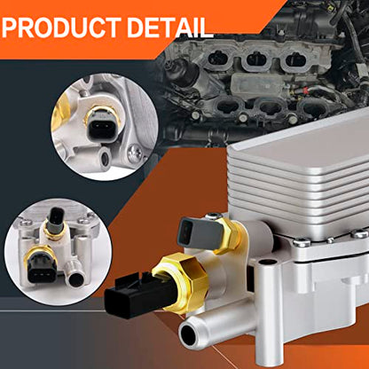 Enfriador de aceite de motor de aluminio 926-876 con adaptador de carcasa de filtro de aceite compatible con Jeep Chrysler 200 300 Dodge Charger Grand Cherokee Wrangler 3.6L V6 68105583AF 5184294AE 926-959