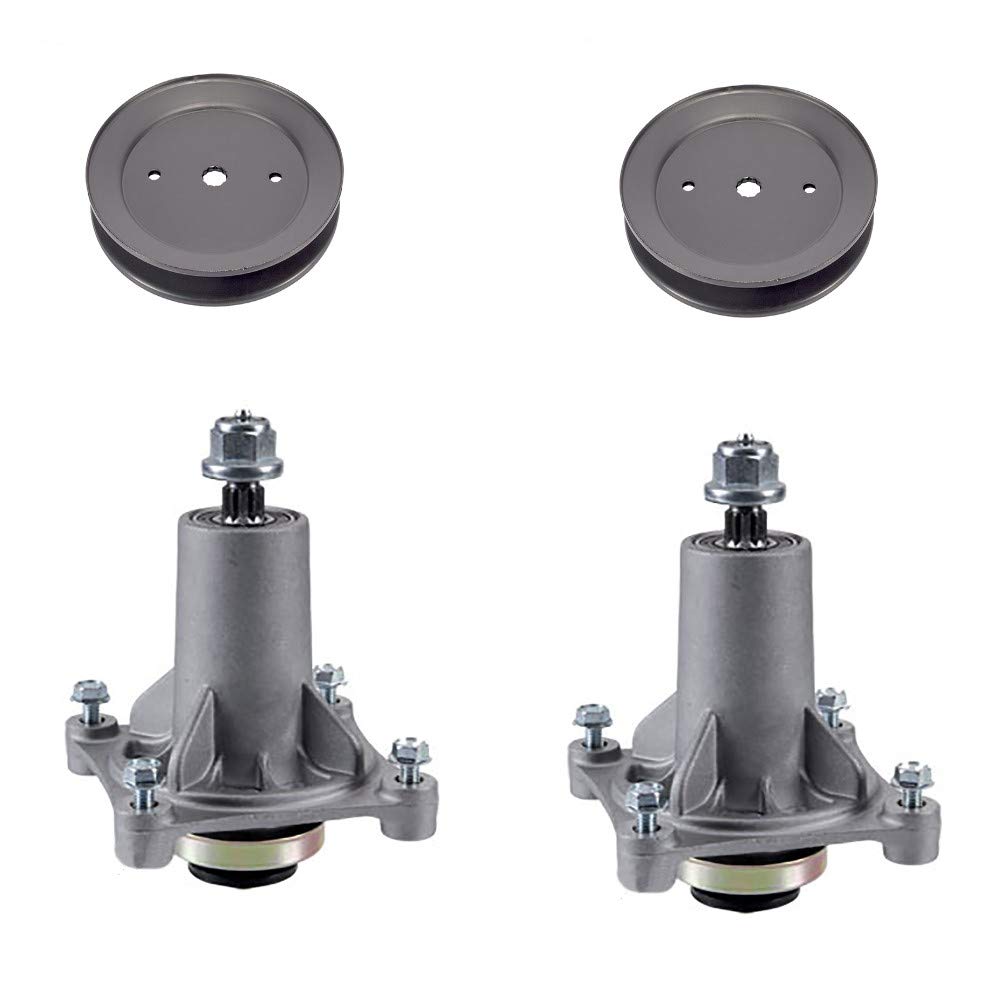 (2) Conjunto de eje de cubierta de cortacésped con poleas para Craftsman YT4000 YS4500 con cubiertas de 42 pulgadas