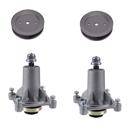 (2) Conjunto de eje de cubierta de cortacésped con poleas para Craftsman YT4000 YS4500 con cubiertas de 42 pulgadas