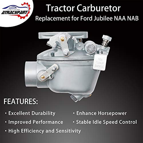 Carburador Tractor Carb con junta y pernos | Para Ford Jubilee NAA NAB Tractor Marvel Schebler | Reemplazo # EAE9510C, B2NN9510A, TSX428