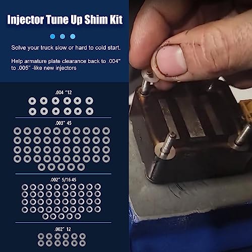 Kit de reconstrucción de inyector Powerstroke de 7,3 L 1833564C92 inyector Tune Up Shim Kit con junta tórica abrazadera de vice y herramientas especiales y resortes para inyectores Powerstroke HEUI de 7,3 L