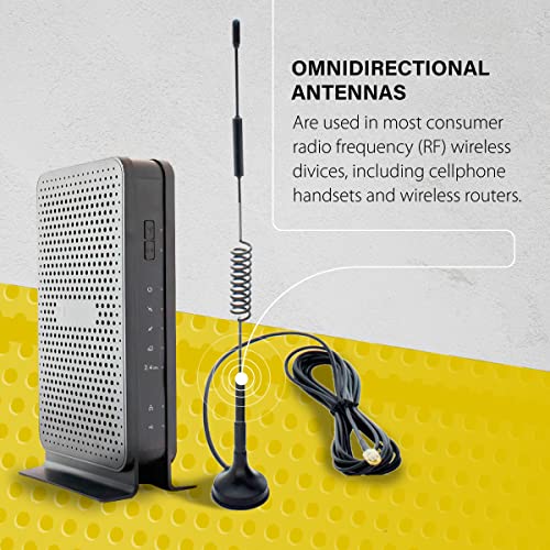 Antena omni de resorte direccional GSM con conector macho SMA, cable de 3 pies y base magnética, bandas 3G 4G LTE, ganancia de 12 dBi y 698-960/1710-2700 MHz