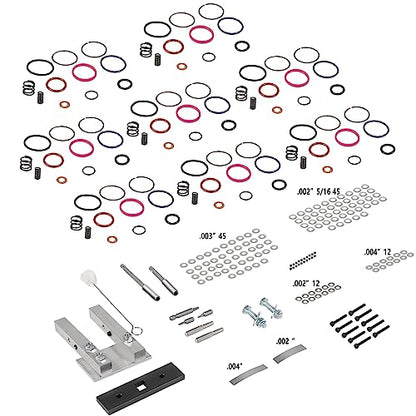 Kit de reconstrucción de inyector Powerstroke de 7,3 L 1833564C92 inyector Tune Up Shim Kit con junta tórica abrazadera de vice y herramientas especiales y resortes para inyectores Powerstroke HEUI de 7,3 L
