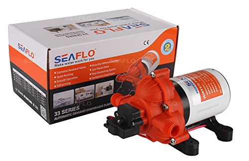 SEAFLO Bomba autocebante de diafragma de agua 3.0 galones/min (11.3 Lpm) 45 PSI New Rv / Marine 12 V DC / 12 V Demanda Fresh