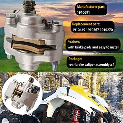 Soporte de pinza de freno trasero para Polaris Magnum 325 HDS 2000 2001 con almohadillas para orejas