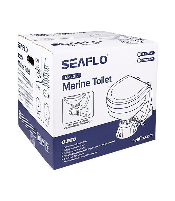 SEAFLO Cabezal de barco eléctrico para inodoro marino de 24 V