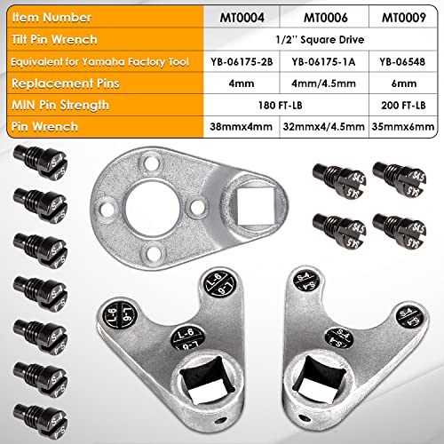 Juego de herramientas de llave de pasador de inclinación para Yamaha Suzuki Johnson Evinrude MT0004 y MT0006 y MT0009