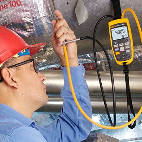 Fluke 922 Micromanómetro de flujo de aire con visualización retroiluminada brillante, presión +/- 0.6 psi (0.6 psi), velocidad de 16000 fpm, volumen 99999 cfm