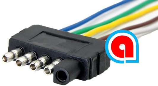 alpar Adaptador de conector de extensión de arnés de cableado de remolque plano de 5 pines macho de 12 pulgadas / 1 pie