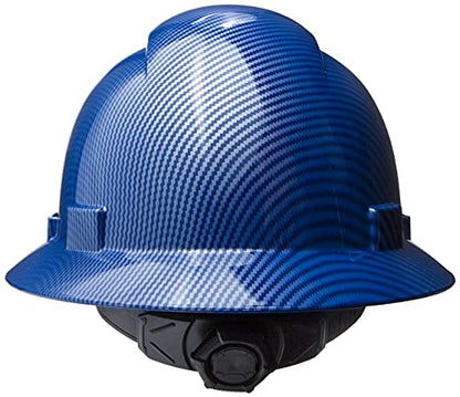 Casco de seguridad OSHA con visera completa ventilada con sistema de trinquete de 6 puntos, cumple con ANSI Z89.1, equipo de protección personal diseño de fibra de carbono