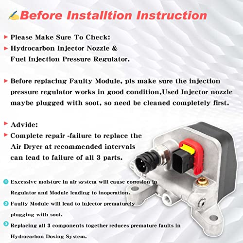 Módulo de dosificación de hidrocarburo compatible con Volvo D11 D13 D16 Mack MP8 Camiones AHI Módulo de dosificación Reemplazar 21534115 23185531 22452551 21870667