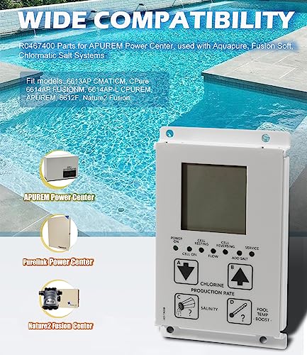 R0467400 - Placa de interfaz de usuario de Zodiac Aquapure, Jandy Purelink, Nature2 Fusion para centro de purificación de agua del zodiaco R0467400 PCB Touchpad con 4 tornillos