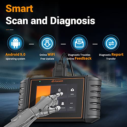 FOXWELL NT706 OBD2 - Escáner ABS SRS Airbag Scan herramienta - 2023 Elite Check Engine Code Reader Automotive Transmission Diagnostic Car Scanner para todos los coches [Actualización gratuita WiFi, monitor de batería]