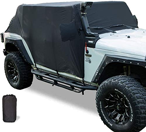 Cab Cover 8221537 Car Cover for Jeep Wrangler JK JKU JL JLU 2007-2020 4 Door - 300D Oxford Sun Shade Car Cover Door & Hard top Off