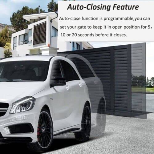 Kit de abridor automático de puerta corredera impulsado por bastidor con controles remotos y sensor infrarrojo operador de puerta eléctrica kit completo para puertas deslizantes de hasta 1800 libras