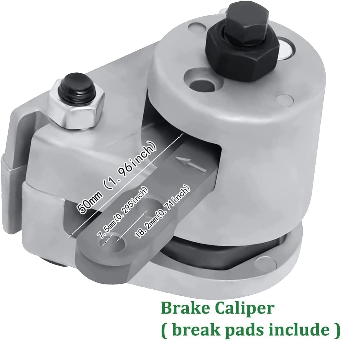 Pinza de freno Go Kart y pieza de disco compatible con Mancoo, Yerf- Dogg, Predatorr 212cc. Disco de orificio de 1 pulgada y pinza de freno mecánica, sistema de freno Go Kart