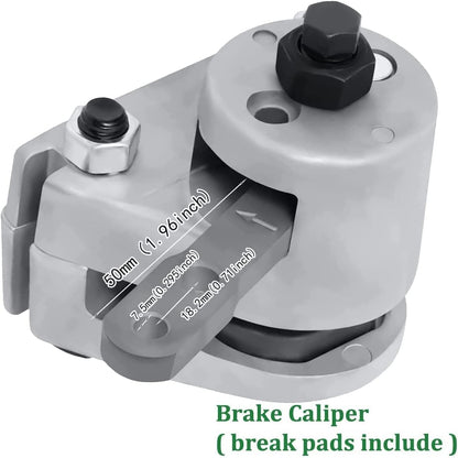 Pinza de freno Go Kart y pieza de disco compatible con Mancoo, Yerf- Dogg, Predatorr 212cc. Disco de orificio de 1 pulgada y pinza de freno mecánica, sistema de freno Go Kart