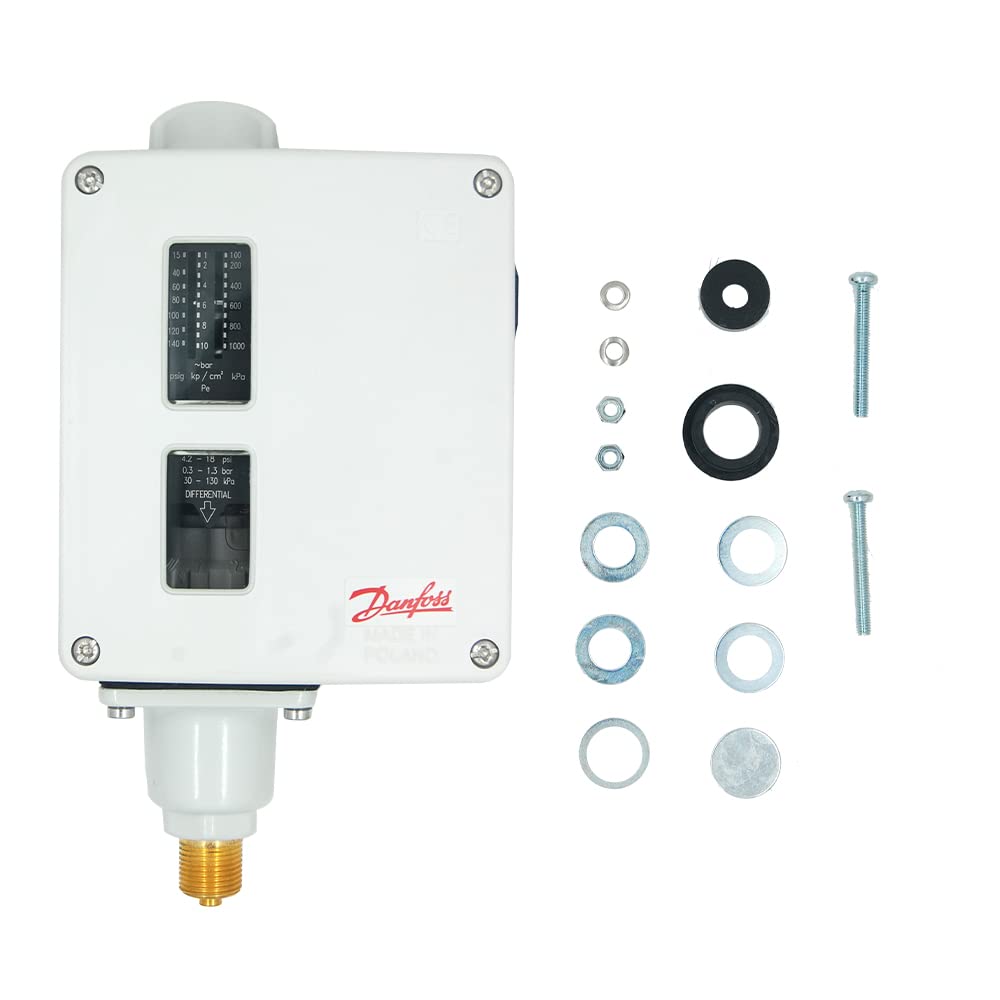 Danfoss - Interruptor de presión (rango: 3 a 40 PSI) con conexión de presión de 3/8 G para automóviles, calderas, turbina de vapor, bombas, HVAC, refrigeración marina. Modelo: RT-116 (paquete de 2)