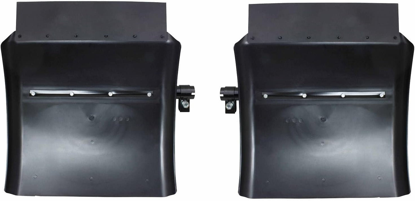 Juego de guardabarros de polietileno negro 24x24 Freightliner Kenworth Peterbilt con herrajes