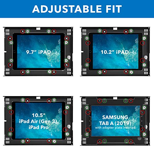 Soporte de Suelo para quiosco antirrobo para Tableta Compatible con iPad y Samsung | Soporte para Check-in Seguro y Ajustable en Altura | Diseño de atornillado Seguro o Independiente