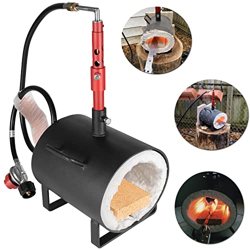 Forja de propano portátil de un solo quemador, forja de gas propano ovalada de gran capacidad, forja de herrería para herrero, cuchillos y herramientas