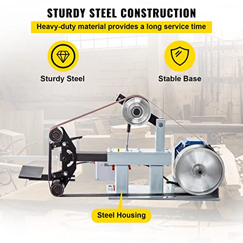 2 Hp - Molinillo de correa de 2 x 82 pulgadas, lijadora de correa de velocidad variable con 3 ruedas de molienda y lijadora de banco de 12 pulgadas y soporte de herramientas de plataforma plana para hacer cuchillos