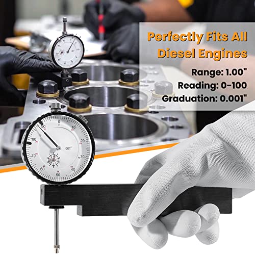 Medidor de altura y orificio de contador para todos los motores diésel, indicador de esfera, rango de calibre de cilindro 0-1 pulgada, graduaciones 0.000 pulgadas, lectura 0-100