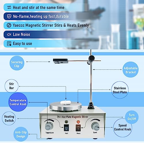 Agitador magnético de placa caliente de 1000 ml, agitador magnético, agitador de laboratorio, 2400 rpm