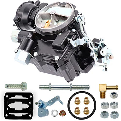 Carburador marino para carburador Mercruiser de 2 barriles para Rochester Mercarb 3.0L 4.3L 2.5L 4CYL 5.0L 5.7L motor con chorros y junta con estrangulador eléctrico y eslabón largo OEM #3310-864940A01