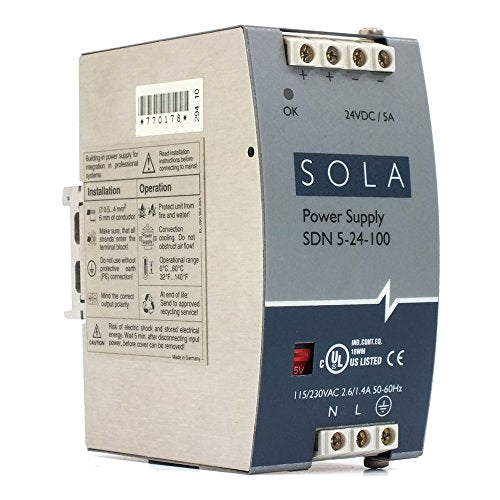 Sola/Hevi-Duty SDN4-24-100LP Fuente de alimentación CC, 24 VDC, 3.8 Amp, 47 – 63 Hz